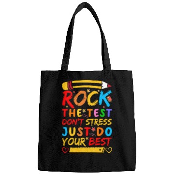 Discover Test Day Rock The Test Funny Teacher Student Testing Exam Bags