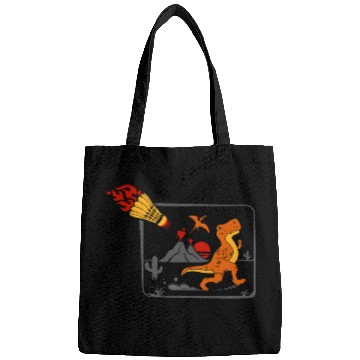 Discover badminton shuttlecock player dinosaur extinction t rex Bags