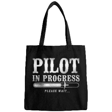 Discover Pilot In Progress Funny Future Pilot Aviation Airplane 2 Bags