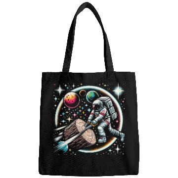 Discover Cool Galaxy Astronaut Logging worker Bags