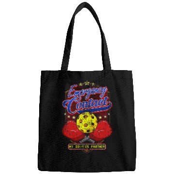 Discover Emergency Contact Doubles Partner Pickleball Player Funny Bags