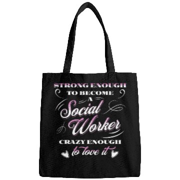 Discover Cool Education Of A Strong Social Worker Design Bags