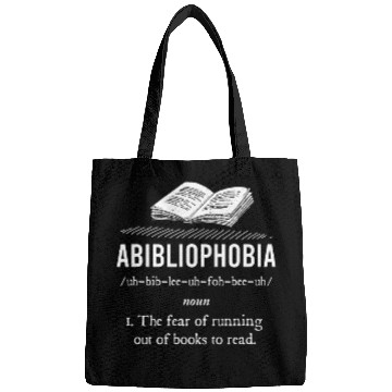 Discover Abibliophobia Funny Book Definition Bookworm Bags