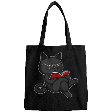 Discover Grumpy Reading Cat Book Lovers Reading Book 1 Bags