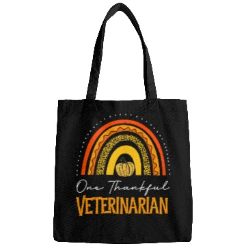 Discover Thanksgiving Leopard One thankful Veterinarian Funny Rainbow Bags