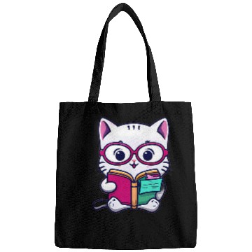 Discover Kawaii Cats Book Lover Cat 6 Bags