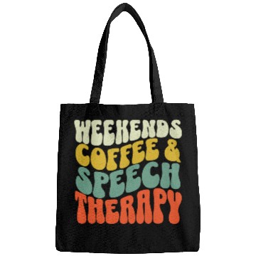Discover Retro Weekends Coffee and Speech Therapy SLPA SLP Bags