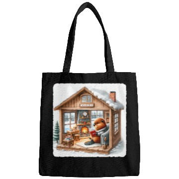 Discover Beaver Reading Engineering Book In Rustic Cabin Fireplace Bags