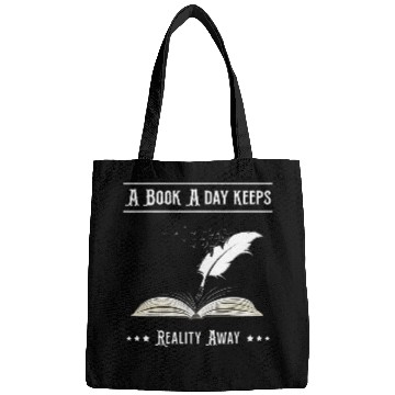 Discover A Book A Day Keeps Reality Away Bookworm Book Lovers Bags