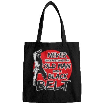 Discover Mens Karate Old Man With a Black Belt Bags