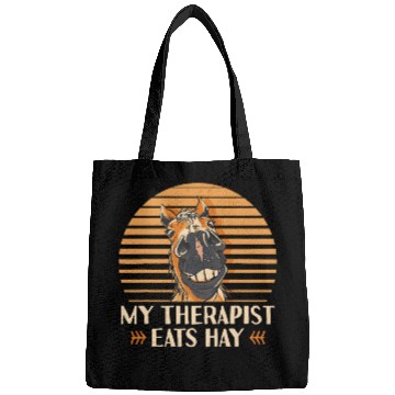 Discover My Therapist Eats Hay Funny Horse Tee 1 Bags