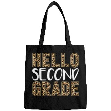 Discover Hello Second Grade Teacher Student 2nd grade Leopard Print Bags