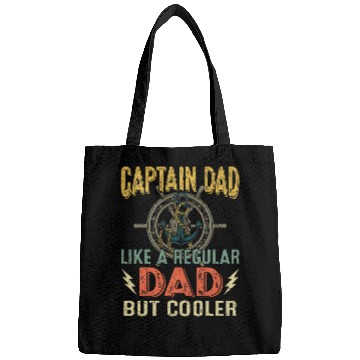 Discover Captain Dad Like A Regular Dad But Coolers Boat Captain Tee Bags