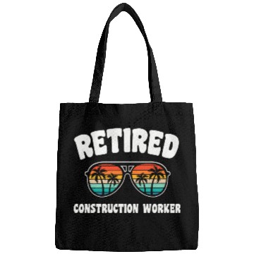 Discover Retired Construction Worker Funny Retirement Congratulations Bags
