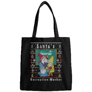 Discover Santas Elfs Ugly Christmas RecreationWorker Bags