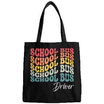 Discover School Bus Driver Groovy Retro Funny Back to School Bags