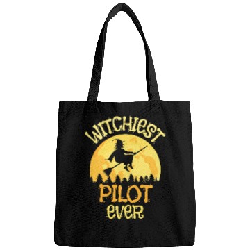 Discover Funny Pilot Witch Halloween Humor Bags