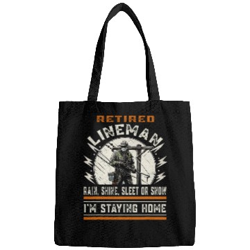 Discover Retired Lineman Electrical Engineer Worker Funny Retirement Bags