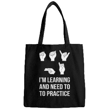 Discover Say Hi Im Learning ASL Sign Language Deaf SPED Teacher 2 Bags
