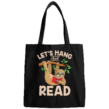 Discover Hang and read Bookworm Sloth Reader Librarian Book Lover Bags