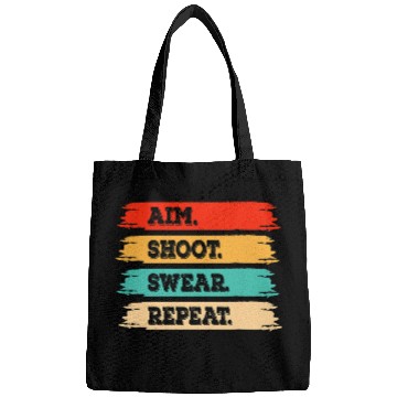 Discover aim shoot swear repeat pool player cueball eightball vintages Bags
