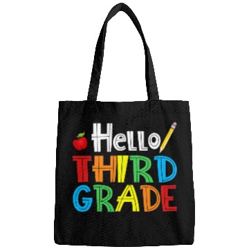 Discover Hello Third Grade apple pencil Cute 3rd Grade Back To School Bags