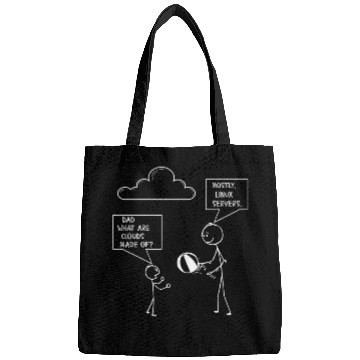 Discover Funny programmer coder joke clouds made of linux servers Bags