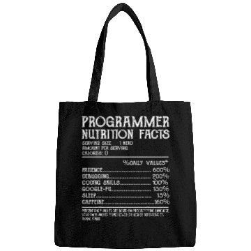Discover Funny Programmer Programmer Nutrition Facts Bags