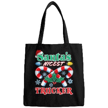 Discover Santas Nicest Trucker Christmas Naughty Or Nice List Bags