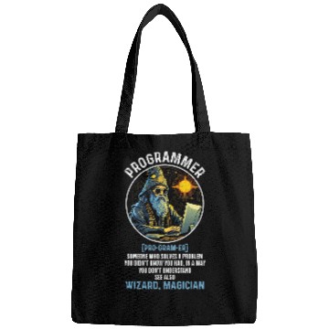 Discover Funny Programmer Definition Techy Software Developer Coding Bags
