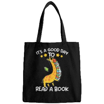 Discover Its Good Day To Read Book Funny Giraffe Library Reading Lov Bags
