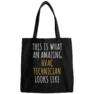 Discover HVAC TECHNICIAN Funny Job Title Profession Worker Idea Bags