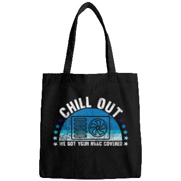Discover hvac technician chill out funny air conditioning tech quote Bags