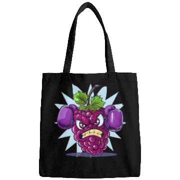 Discover Angry Blackberry with punching gloves for sport fans Bags
