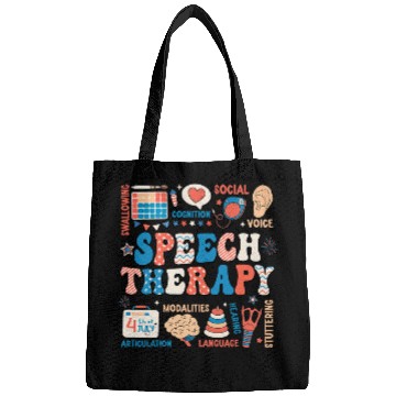 Discover Speech Language Pathologist USA Flag SLP Pathology 4th July Bags