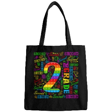 Discover Pop It 2nd Grade Typography Back To School Student Teacher Bags