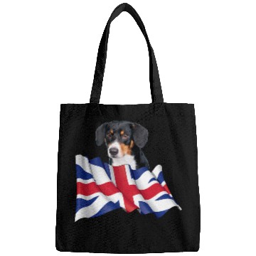 Discover Union Jack Flag Dog Entlebucher Sennenhund Bags