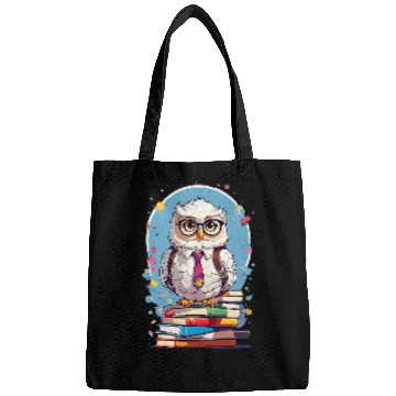 Discover Owl Teacher standing on books 2 Bags