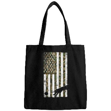 Discover Billiards Pool Player Ball American Flag vintages Camo Bags