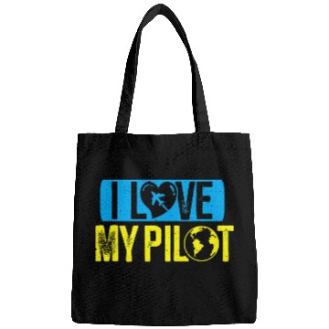 Discover I Love My Pilot Aviation Flight Aviator Student Pilots Bags