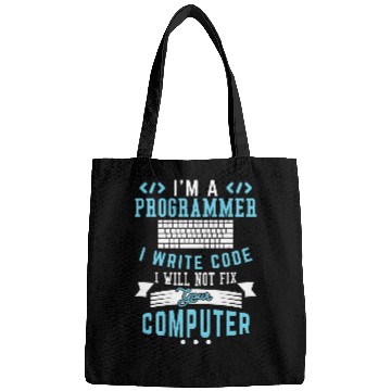 Discover Im A Programmer I Write Code Funny Computer Programmer Pun Bags