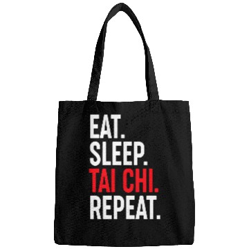 Discover Eat Sleep Tai Chi Repeat Yin Yang Chinese Kung Fu Training Bags