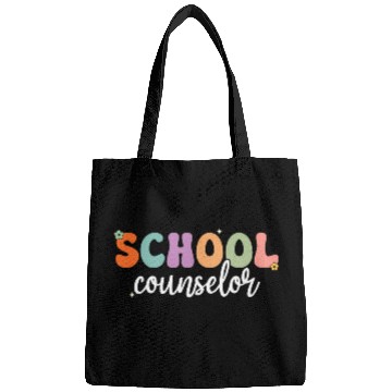 Discover School Counselor Groovy Retro Back To School Counselor Bags