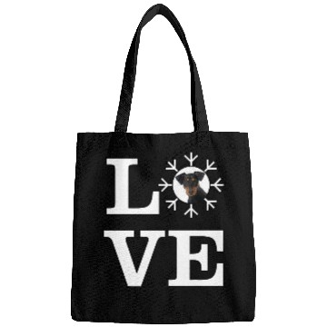 Discover Love Snowflake Dog German Pinscher Bags