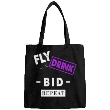 Discover Flight Attendant Pilot Fly Drink Bid Repeat Funny Bags
