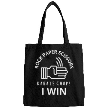 Discover Rock Paper Scissors Karate Chop I Win Funny Sarcastic Bags