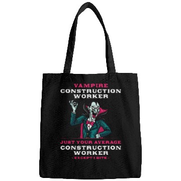 Discover Vampire Construction Worker Halloween Foreman Scary Mason 1 Bags