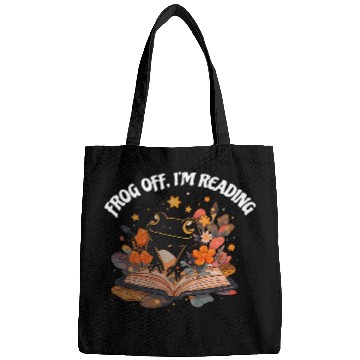 Discover Frog Off Im Reading Funny Book Lover Bags