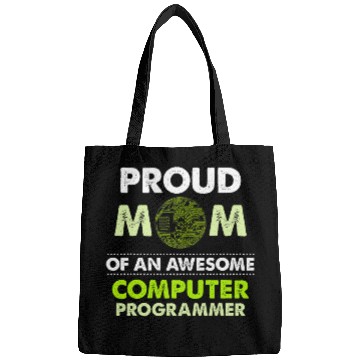 Discover Proud Mom Of Computer Programmer Programming Graphic Bags