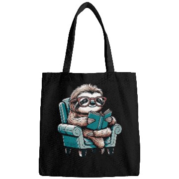 Discover Funny and Cute Sloth Reading a Book Bags